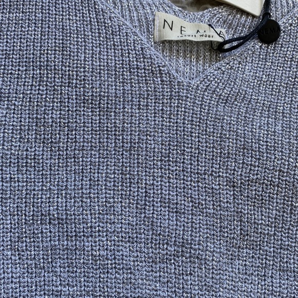 NWT Nema Greece Resort Wear Knit Metallic Silver Crop Top Vacation Summer tank - Picture 11 of 11